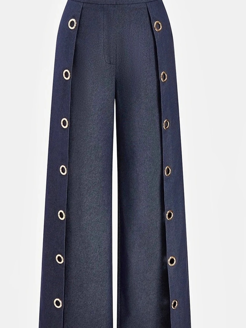 Commense Eyelet Detail Wide Leg Pants Wide Leg Pants - XL